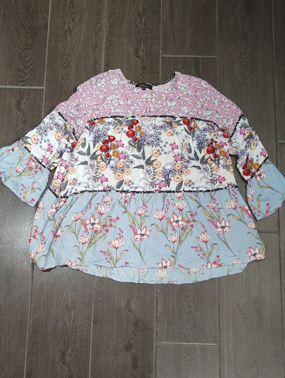 Caleoas Women's Floral Boho Blouse size XL